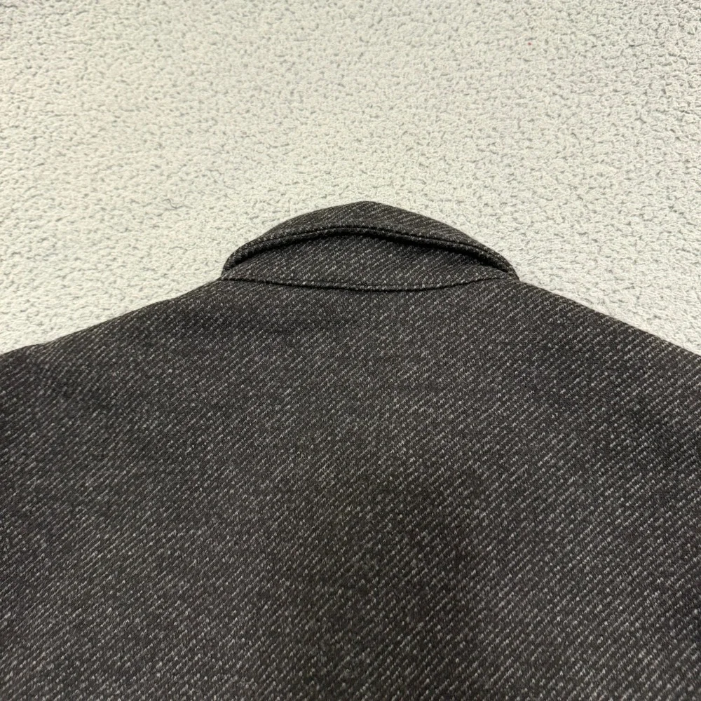 Banana Republic Shirt Jacket Mens Large Charcoal Gray Textured Lined Button Up
